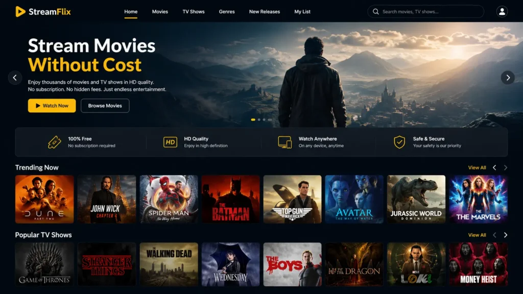 Stream Movies Without Cost