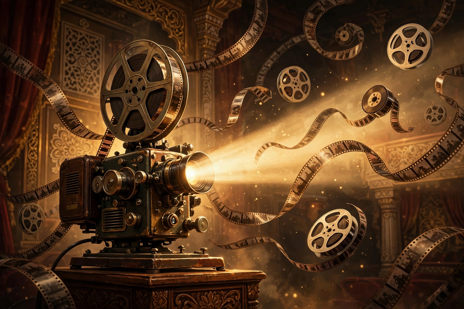 Classic Bollywood cinema film projector