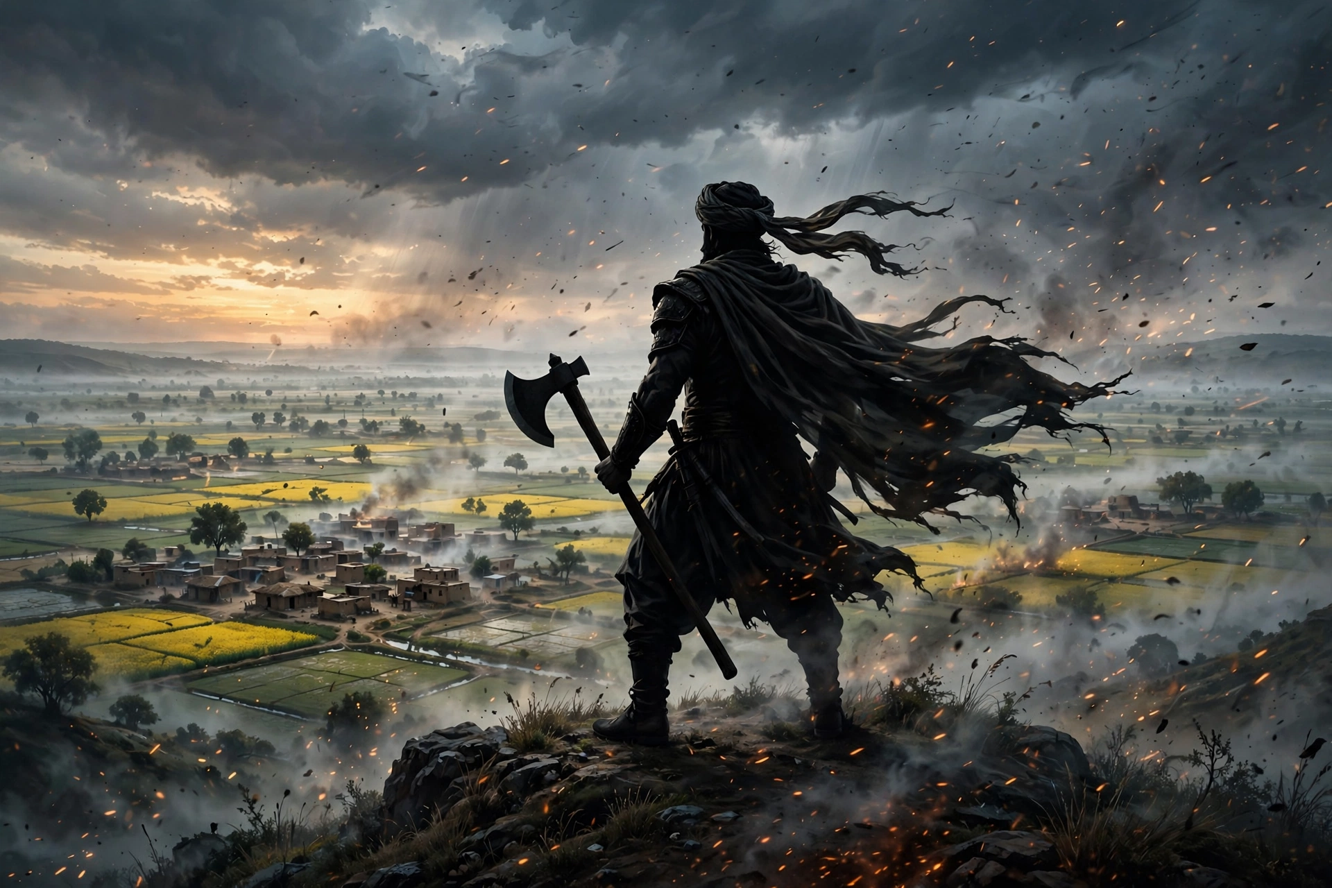 Epic warrior film review illustration